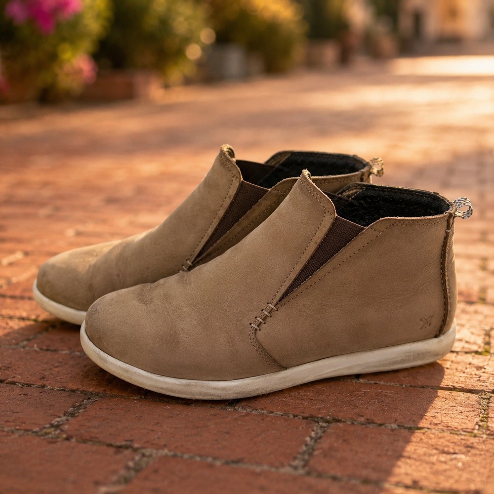 OluKai Hawai'iloa Manu Hope Leather Ankle Boots Taupe Grey Womens 9 20397-TG18‎